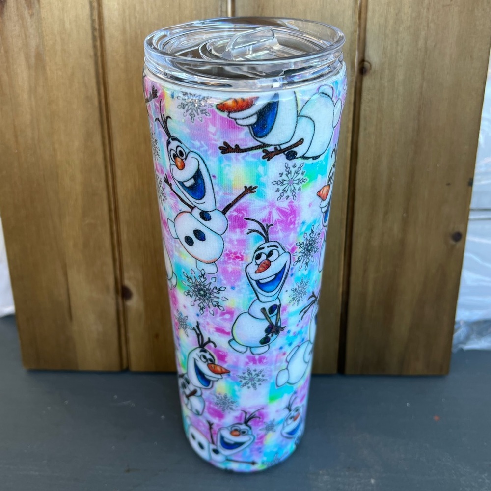 20 oz olaf travel mug hot and cold tumbler Disney fabric resin cup frozen